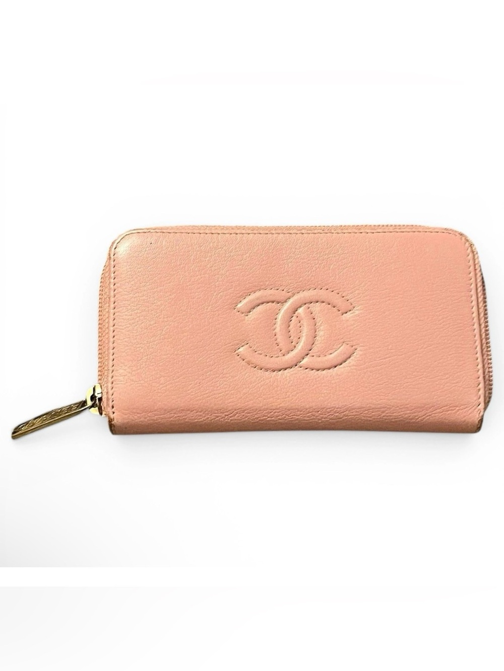 CHANEL Pink Timeless CC Zip Leather Wallet Hologram Intact w/ COA Ballerina Pink